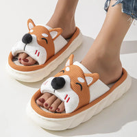 Designer Linen Platform Dog Slippers