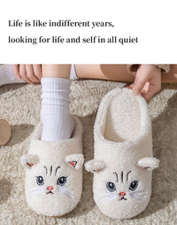 Cartoon Cat Winter Plush Slippers