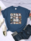 Animal Dog Cat Harajuku T-Shirt - Trendy Summer Sport Style Women's Top