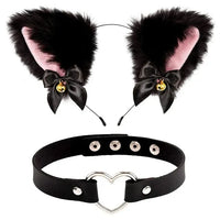 Cat Ear Cosplay Costume Set - Anime Headband & Claw Gloves with Bell