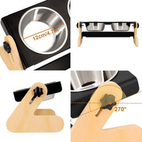 Rustic Wood Dog Bowl Stand