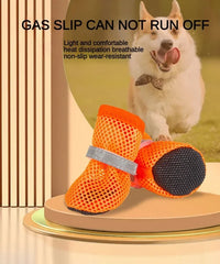 4-Piece Premium Dog Boots - Breathable Wear-Resistant Protective Footwear