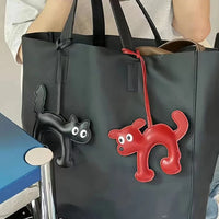 Leather Pet Keychain - Adorable Dog & Cat Charm