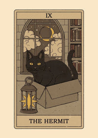 Black and White Cat Tarot Canvas Poster Good Luck Wall Art Pictures for Living Room Bedroom Playroom Modern Home Decor Gift by Tail chasers