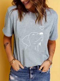 Dog Print Women's Sports T-Shirt - Running Activewear Aesthetic Top