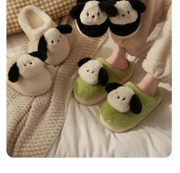 Women's Winter Cartoon Dog Plush Slippers