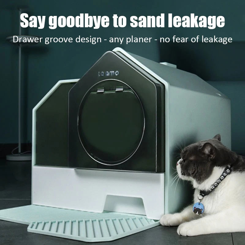 New Cat Litter Pan Fully Enclosed Odour Barrier Extra Large Oversized Drawer Anti Litter Splash Cats Litter Pan Pet Products