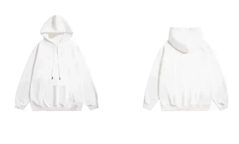 330G Heavy Duty Cartoon Cat Print Hoodie - Street Fashion Unisex Casual