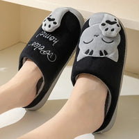 Lucky Cat Couple Cotton Slippers
