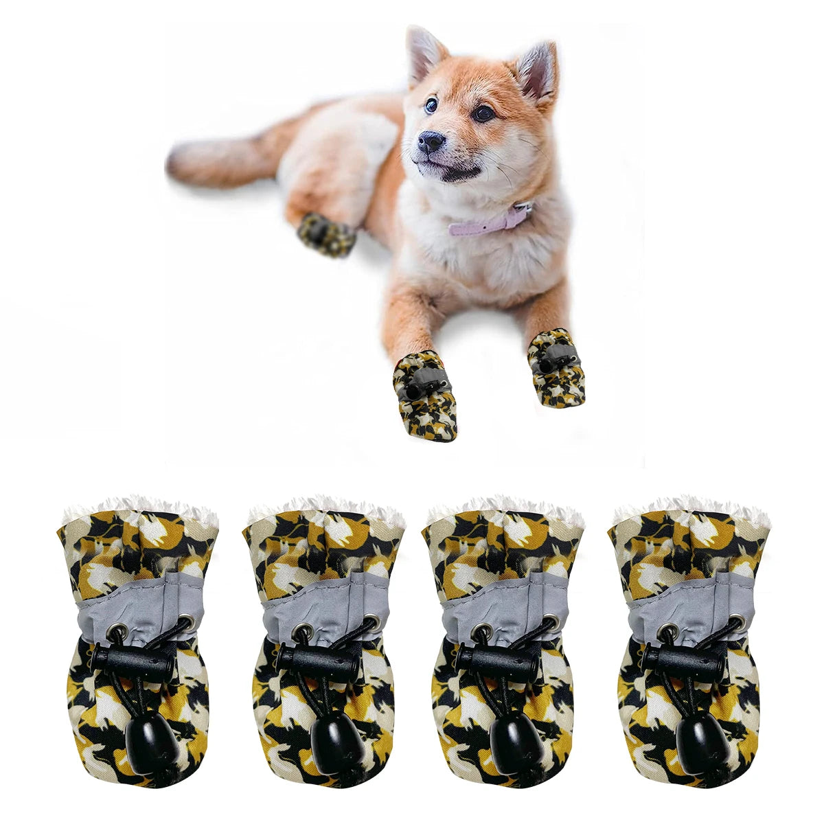 Winter Dog Boots - Water-Resistant Paw Protectors for Large & Medium Dogs