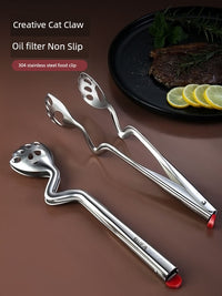 Cat's Paw Multi-Functional Food Clip Tong - Stainless Steel Kitchen Tool
