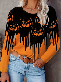 🖤 Women's Halloween Black Cat Long Sleeve T-Shirt - Mystical Gothic Streetwear