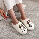 Border Collie Embroidered Plush Slippers