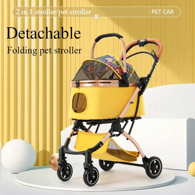 2-in-1 Detachable Pet Stroller