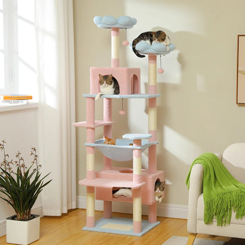Luxury 72-Inch Multi-Level Cat Tower