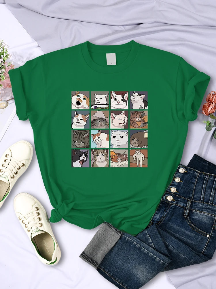 Animal Dog Cat Harajuku T-Shirt - Trendy Summer Sport Style Women's Top