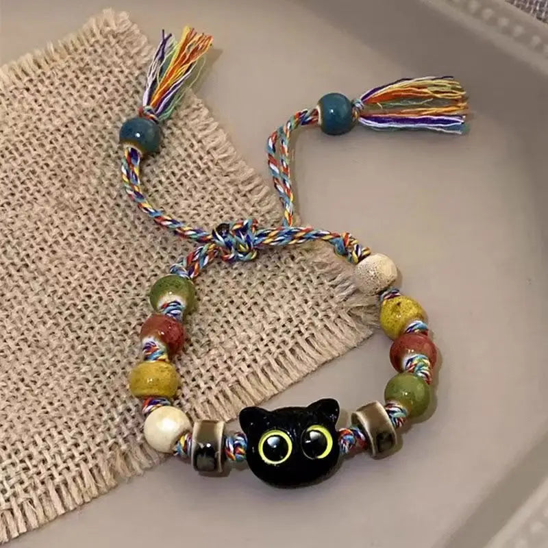 Cartoon Cat Charm Bracelet - Y2K Style