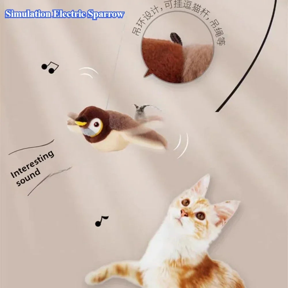 Cat Interactive Toys - Catnip Electric Bird Touch-Activated USB Rechargeable