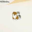 Cartoon Pet Acrylic Lapel Pin - Dogs & Cats