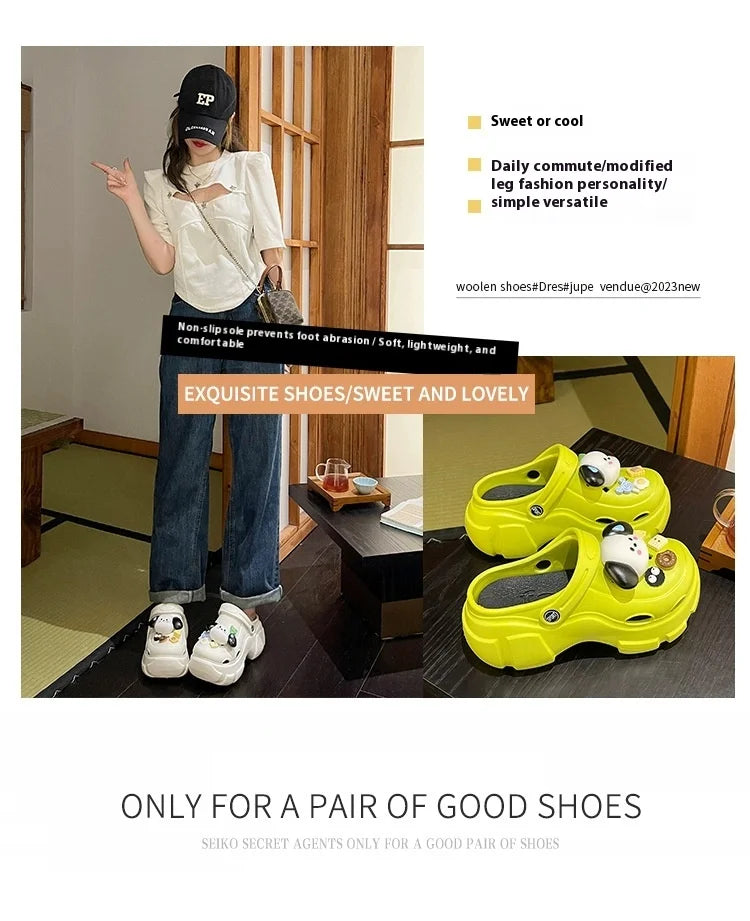 🌸 Cinnamoroll Platform Sandals - Kawaii Thick Sole Summer Paradise for Women