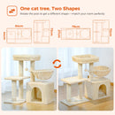 Multi-Level Cat Activity Tree with Scratching Posts & Hammock