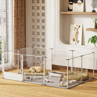 Premium Acrylic Dog Playpen - Extra Large 10-Panel Pet Enclosure