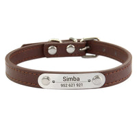 Personalized Engraved Leather Dog Collar