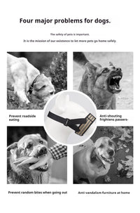 Reflective Tactical Muzzles for Medium Large Dogs Leads for Anti Barking Training Rope Guide Pet Mouth Cover Big Dog Accessories by Tail chasers
