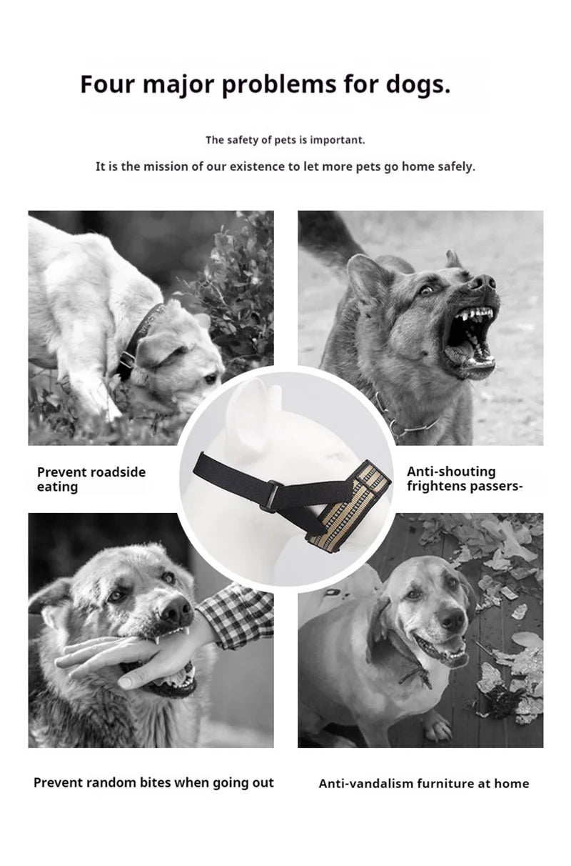 Reflective Tactical Muzzles for Medium Large Dogs Leads for Anti Barking Training Rope Guide Pet Mouth Cover Big Dog Accessories by Tail chasers