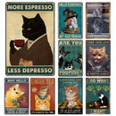 Funny Coffee Cat Sign by Tail chasers