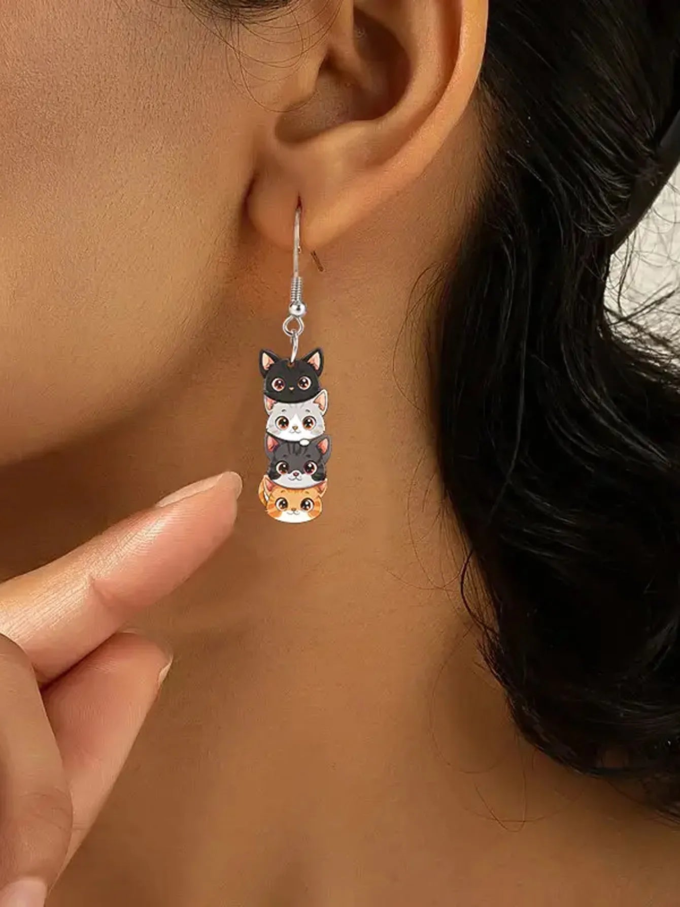 Cat Cartoon Earrings - Add Playful Charm to Any Outfit