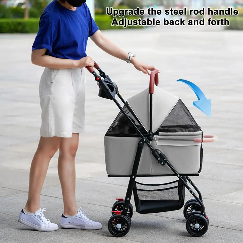 4-Wheel Folding Pet Stroller