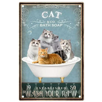 Funny Coffee Cat Sign by Tail chasers