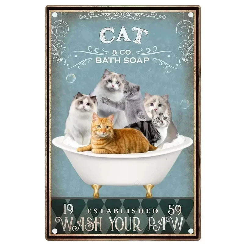 Funny Coffee Cat Sign by Tail chasers