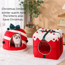 Christmas Gift Box Sleeping House for Festive Pets