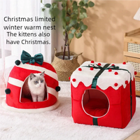 Christmas Gift Box Sleeping House for Festive Pets