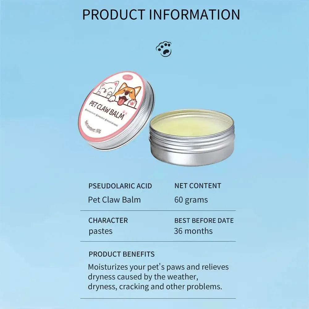 🐾 Pet Paw Balm 50g - Healing Protective Cream for Rough Paws & Dry Noses