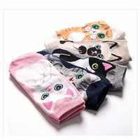 Playful Cat Cartoon Socks
