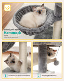 Multi-Level Cat Activity Tree with Scratching Posts & Hammock