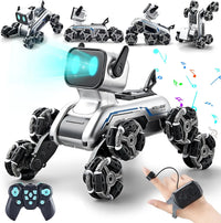 Remote Control Robot Dog | Gesture Sensing,Stunt Rc Cars, Interactive Pocket Emo Robot,Cool Lighting & Music by Tail chasers
