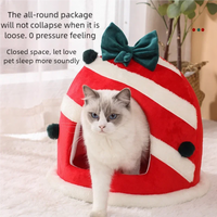 Christmas Gift Box Sleeping House for Festive Pets
