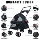 Lightweight Pet Stroller - Foldable Travel Stroller for Small Dogs & Cats