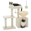 Multi-Level Cat Activity Tree with Scratching Posts & Hammock