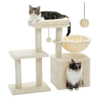 Multi-Level Cat Activity Tree with Scratching Posts & Hammock