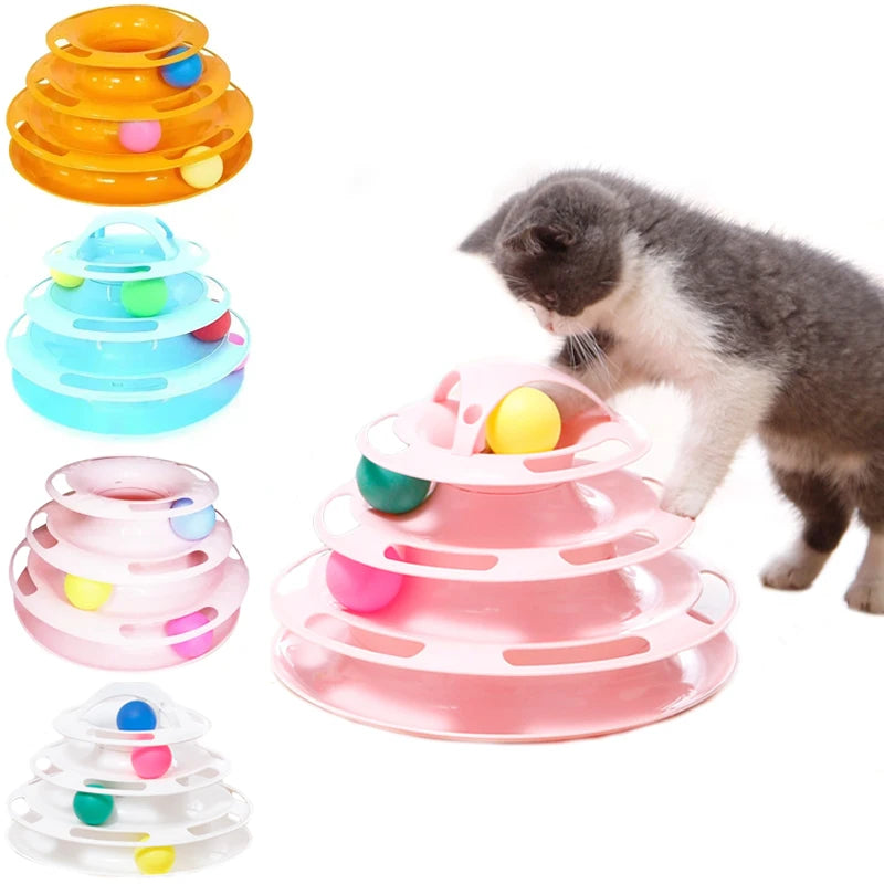 3/4 Levels Toy Tower Tracks Cat Toy
