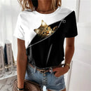 Anime Cat 3D Print Women's Tee - Summer Fashion O-Neck Top