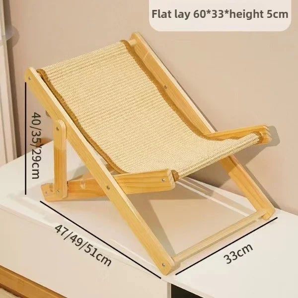 Cat Recliner Lounge - Portable Sisal Scratching Sofa