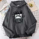 Abstract Cat Work Machine Sweatshirt - 2025 Cartoon Comfort Pullover
