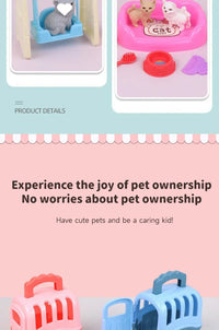 Pet Family Pretend Play Set - Mini House & Dolls