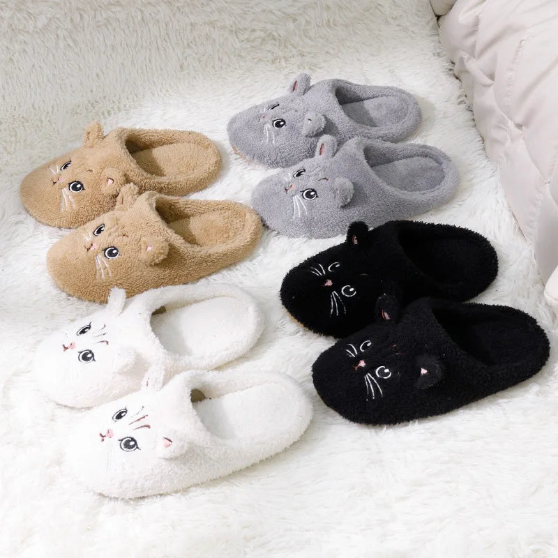 Fuzzy Fur Cat Winter Slippers